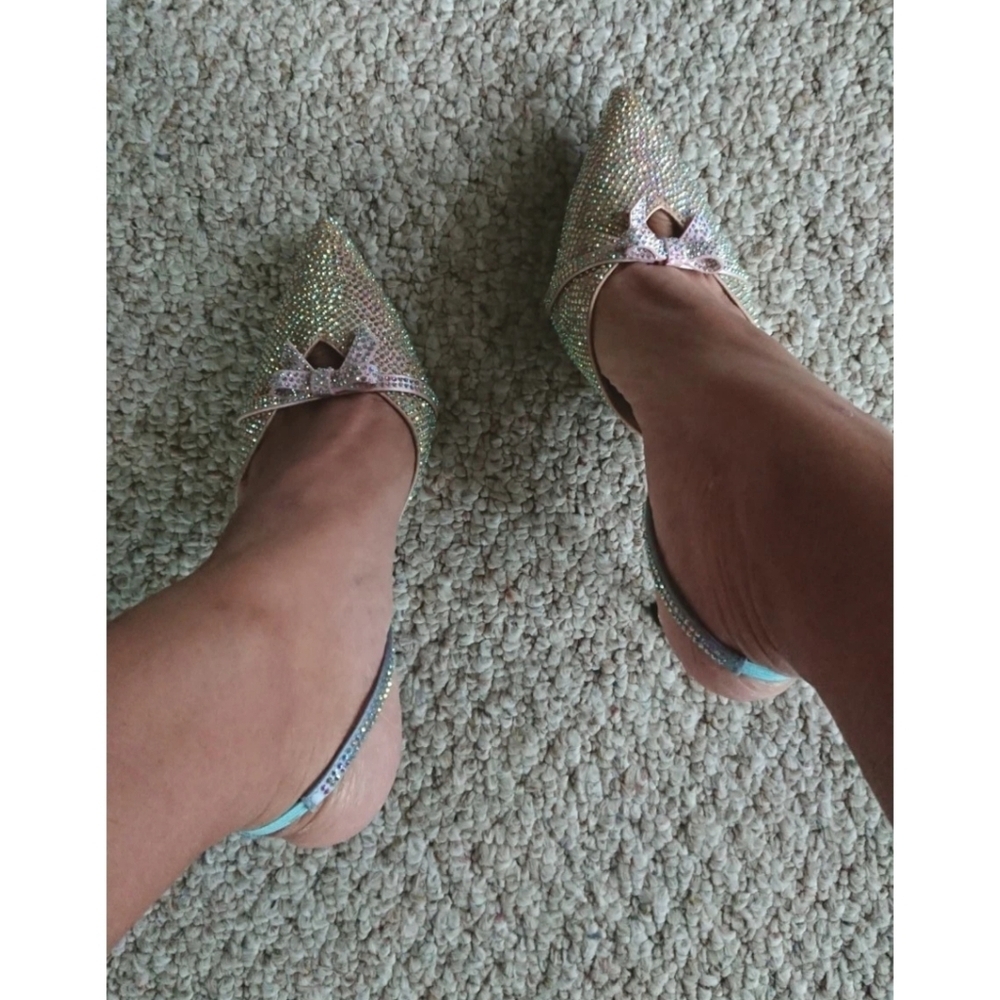 Rene Caovilla crystal embellished bow slingbacks size 36 - Picture 14 of 16